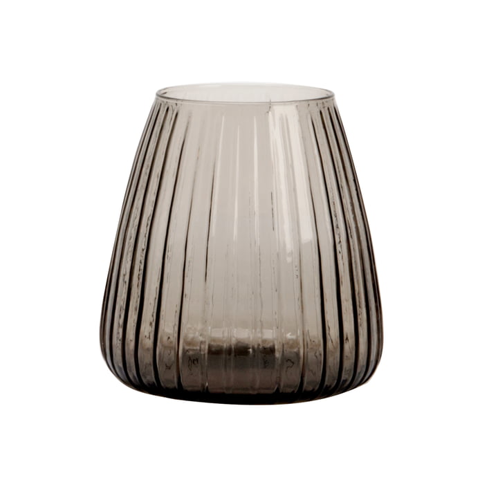 Dim Stripe Vase small from XLBoom in the version smoke grey