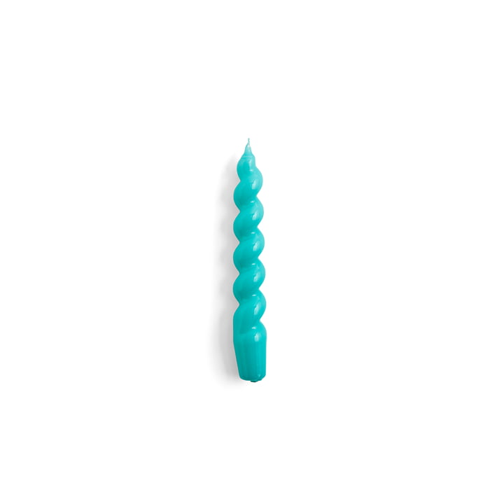 Spiral Stick candles, h 19 cm, green aqua from Hay