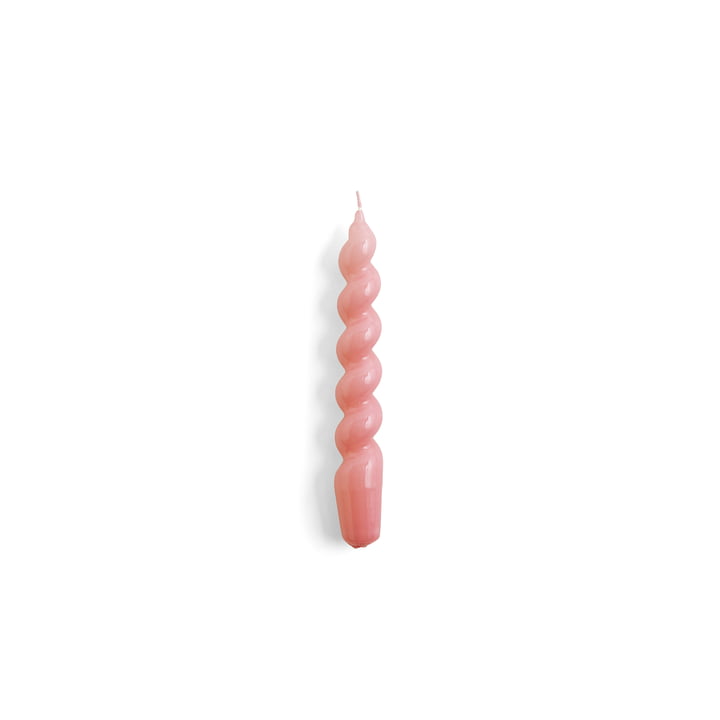Spiral Stick candles, h 19 cm, dark rose by Hay