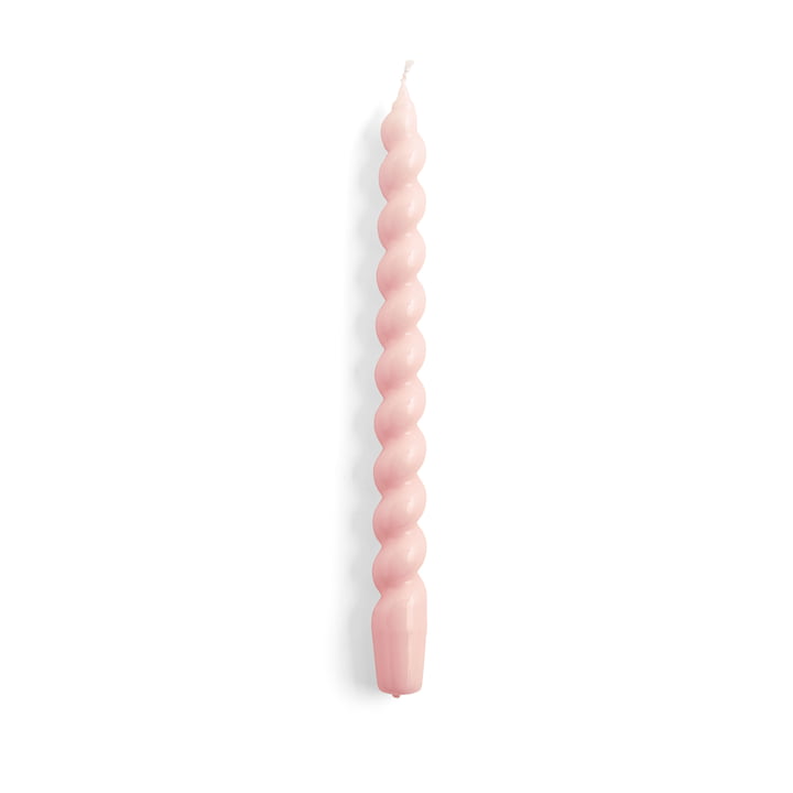Spiral Stick candles, H 29 cm, light rose from Hay