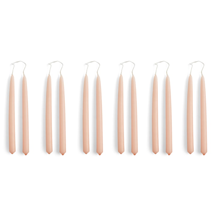 Mini Conical Candles, h 14 cm, light rose (set of 12) from Hay