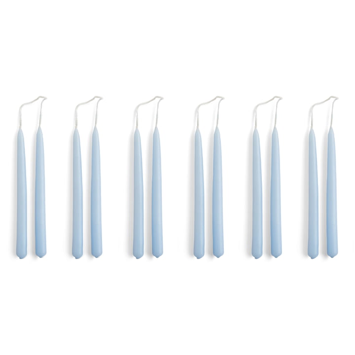 Mini Conical Candles, h 14 cm, light blue (set of 12) from Hay