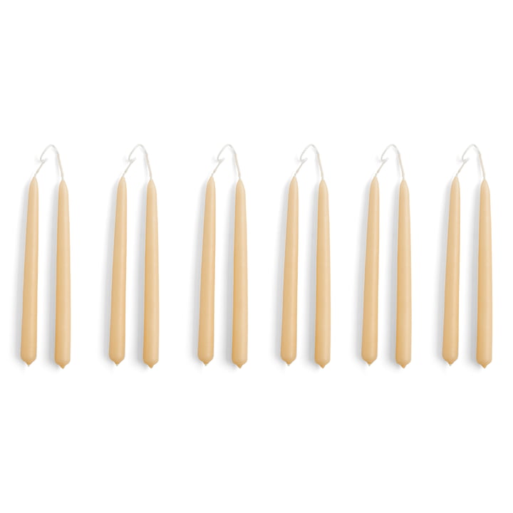 Mini Conical Candles, h 14 cm, beige (set of 12) from Hay