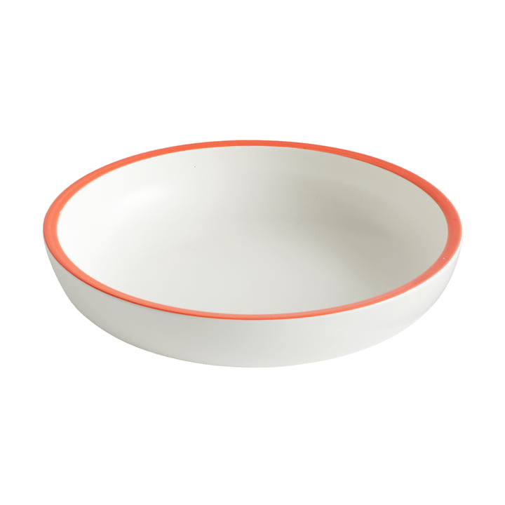 Hay - Sobremesa serving bowl, small, white with red rim