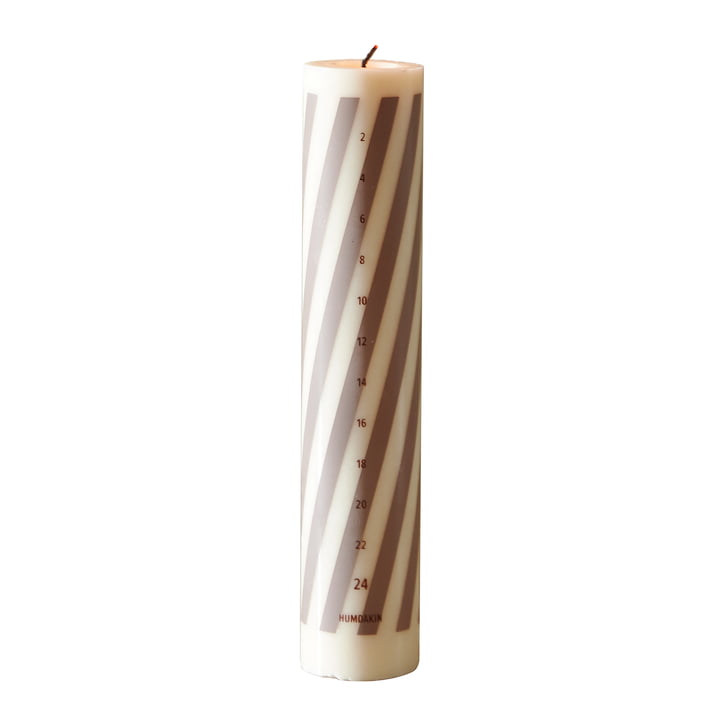 Advent candle, h 25 cm, candy cane from Humdakin