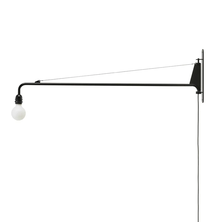 Petite Potence Wall lamp in deep black from Vitra
