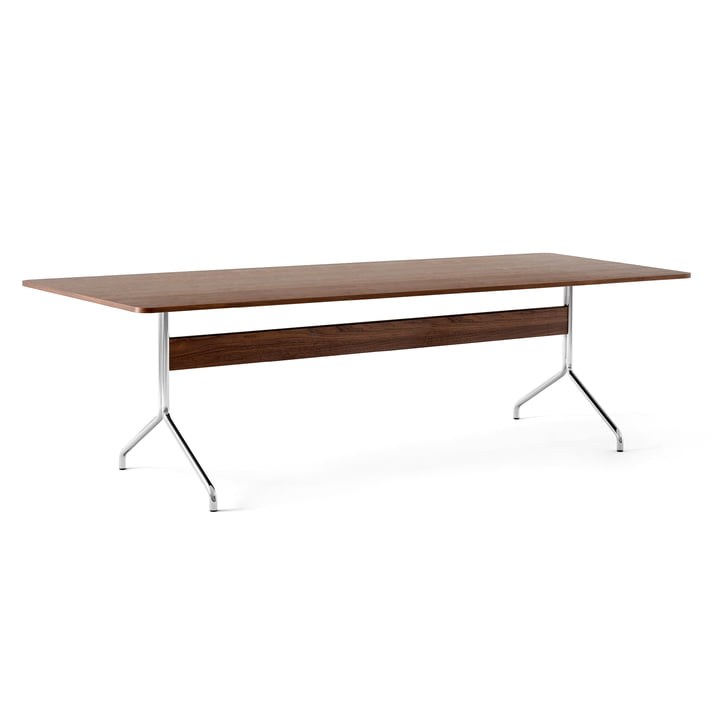Pavilion Dining Dining table AV24, 250 x 110 cm, walnut lacquered / frame chrome of & Tradition