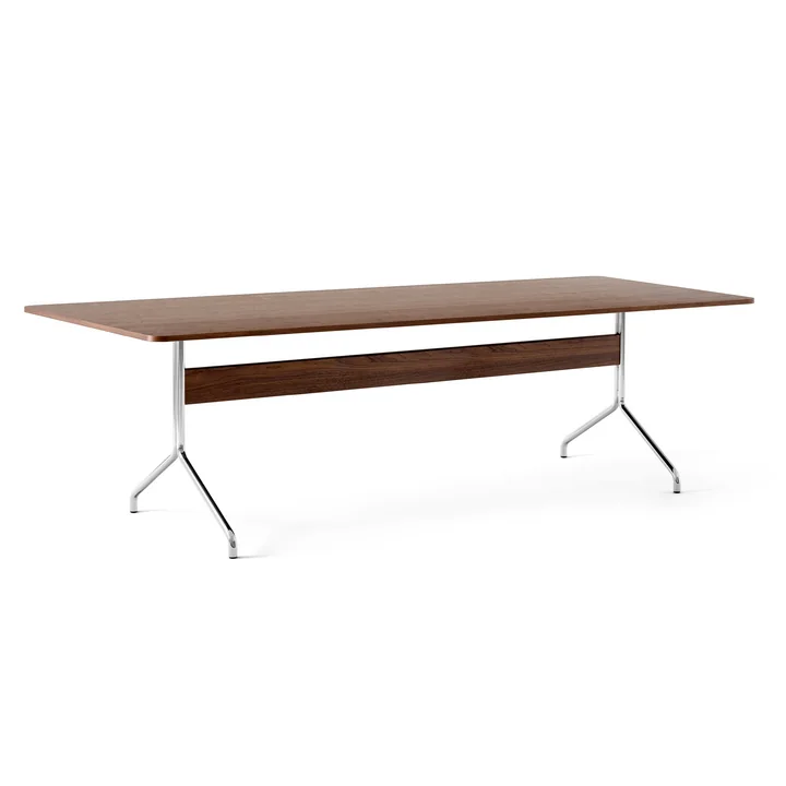 Pavilion Dining Dining table AV24, 250 x 110 cm, walnut lacquered / frame chrome of & Tradition