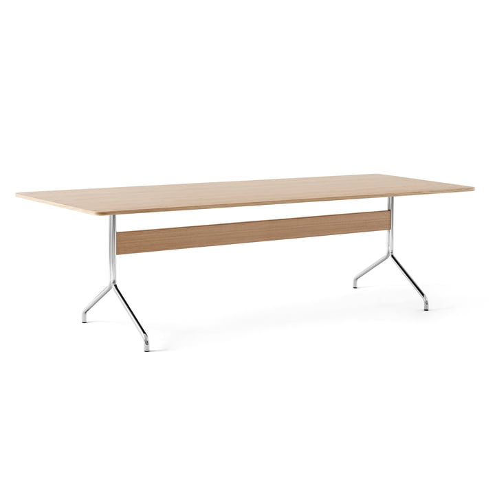 Pavilion Dining Dining table AV24, 250 x 110 cm, oak clear lacquered / frame chrome of & Tradition