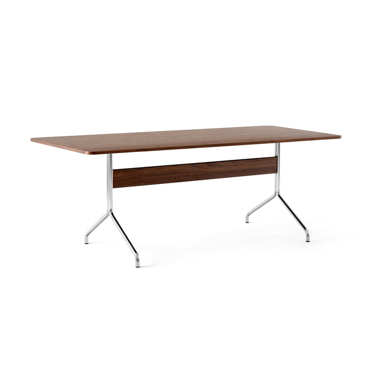 Pavilion Dining Dining table AV19, 200 x 90 cm, walnut lacquered / frame chrome of & Tradition