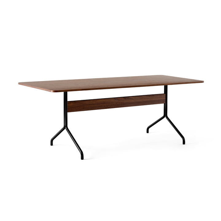 Pavilion Dining Dining table AV19, 200 x 90 cm, walnut lacquered / black frame from & Tradition