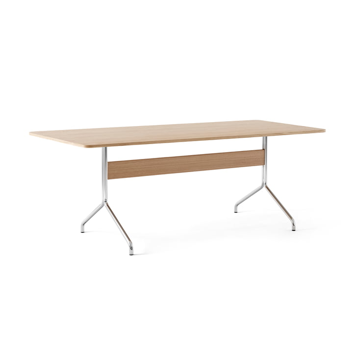 Pavilion Dining Dining table AV19, 200 x 90 cm, oak clear lacquered / frame chrome of & Tradition