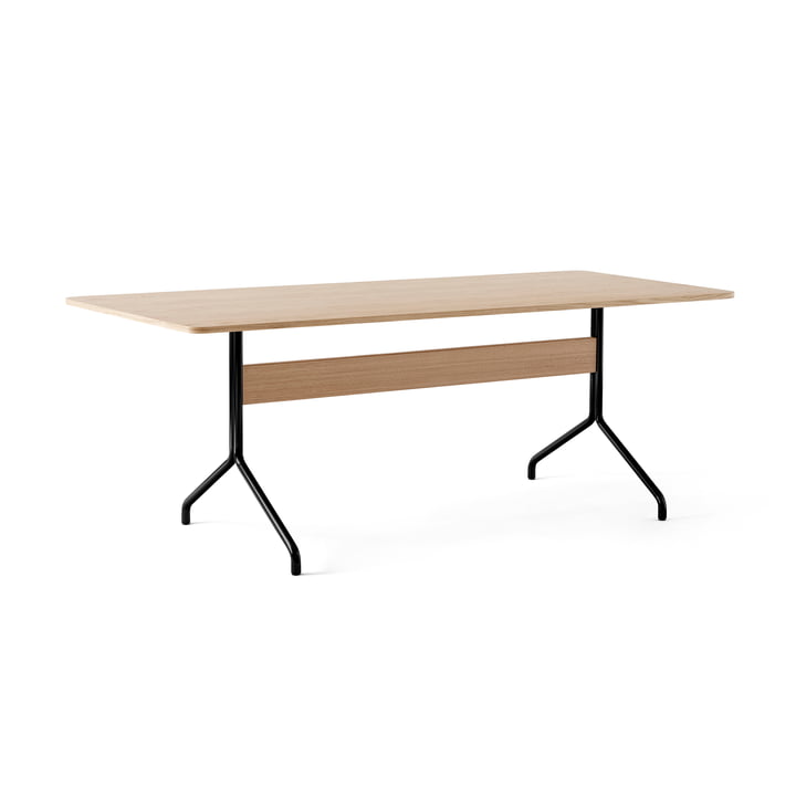 Pavilion Dining Dining table AV19, 200 x 90 cm, oak clear lacquered / black frame from & Tradition