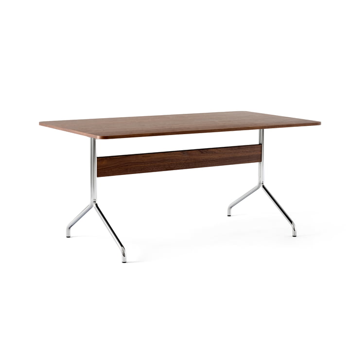 Pavilion Dining Dining table AV18, 160 x 90 cm, walnut lacquered / frame chrome of & Tradition