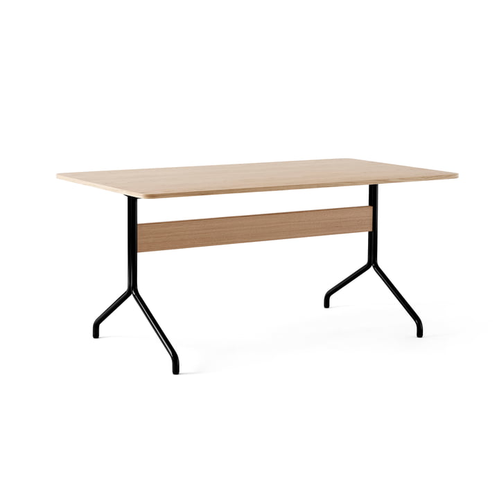 Pavilion Dining Dining table AV18, 160 x 90 cm, oak clear lacquered / black frame from & Tradition