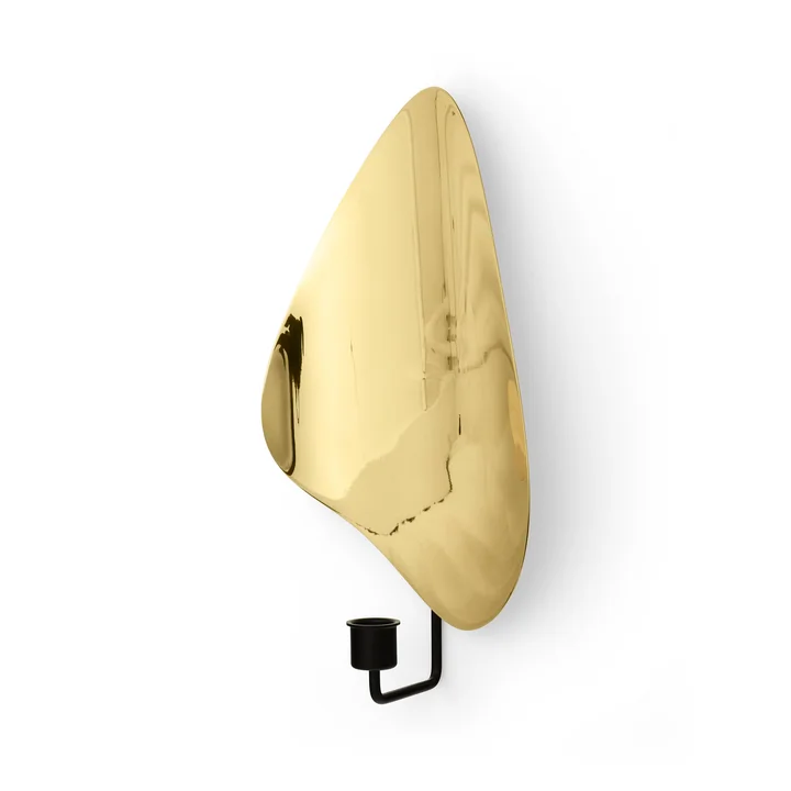 Flambeau Candlestick wall from Audo in the version black / polished brass