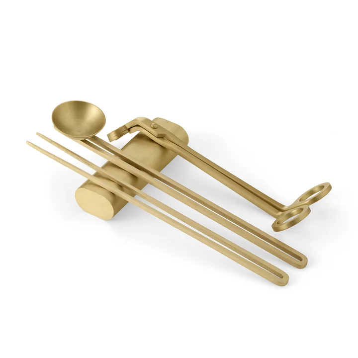 Clip Candle snuffer set from Audo in the color brass