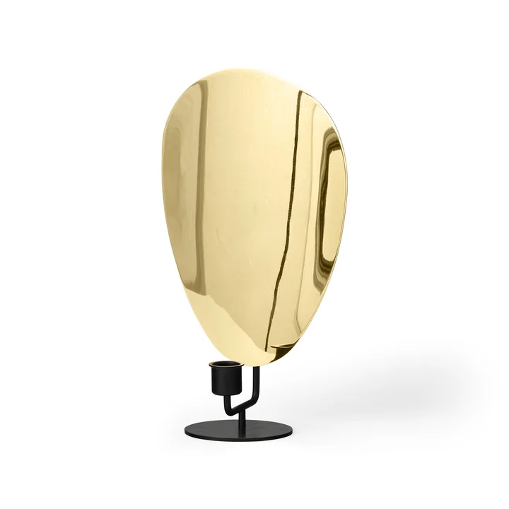 Flambeau candlestick from Audo in the version black / polished brass