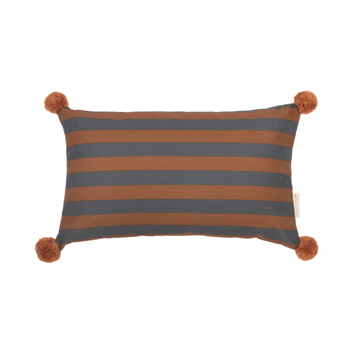 Majestic Cushion, rectangular of Nobodinoz in the finish blue / brown
