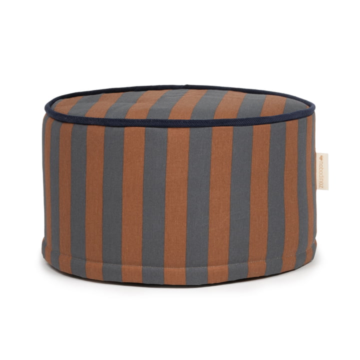 Majestic Pouf from Nobodinoz in the design blue / brown