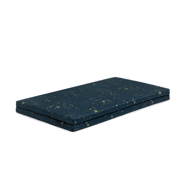 Bebop Nobodinoz foldable mattress in the version gold stella / night blue