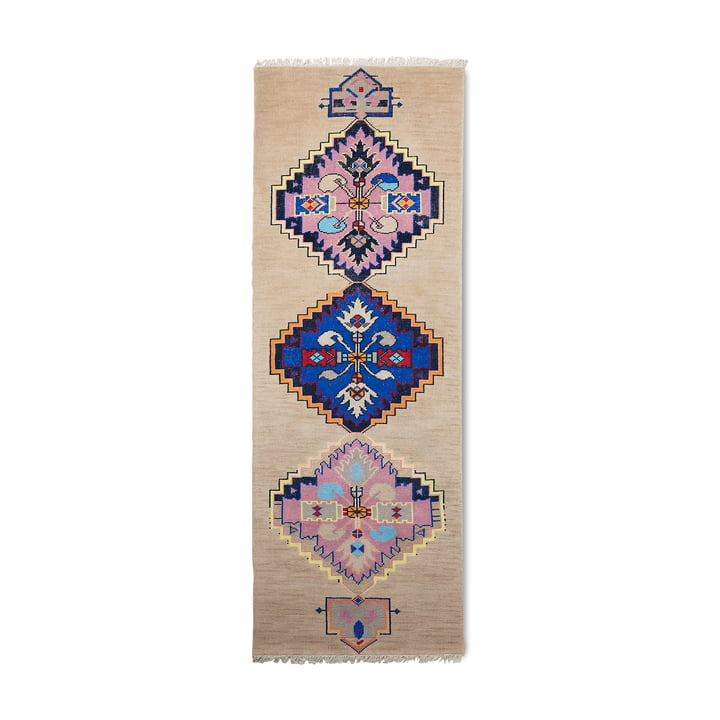 Handwoven wool carpet runner, 90 cm x 265 cm, oriental from HKliving