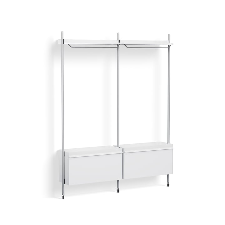Pier System 1002, coat rack, H 209 x 162 cm, white / aluminum by Hay