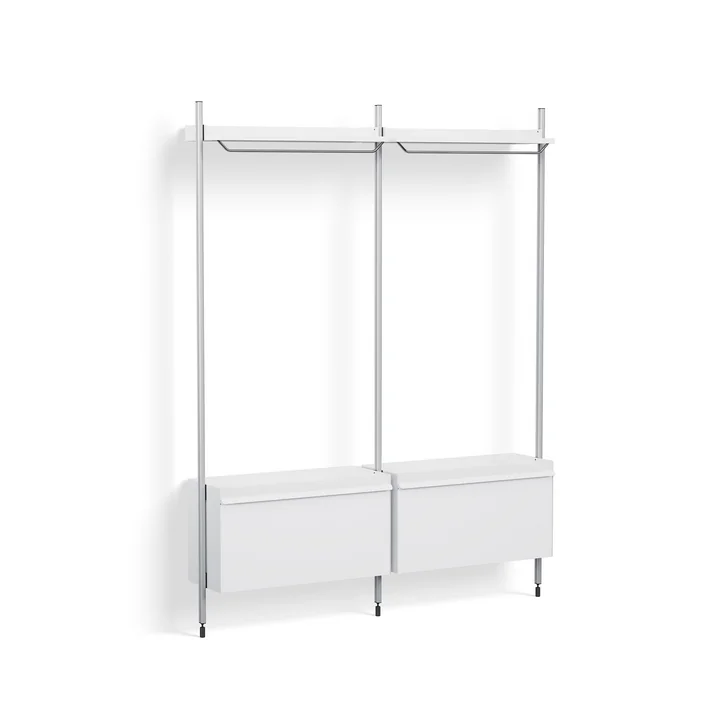 Pier System 1002, coat rack, H 209 x 162 cm, white / aluminum by HAY