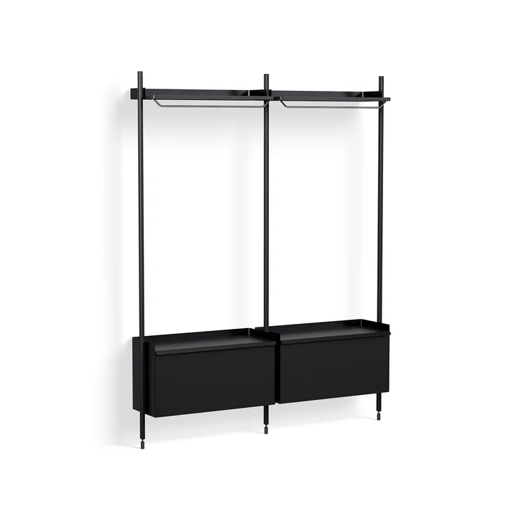 Pier System 1002, coat rack, H 209 x 162 cm, black by HAY