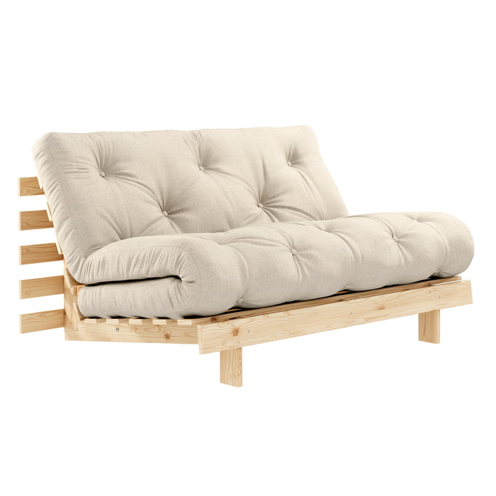 Roots Sofa bed from Karup in the version natural pine / linen (914)