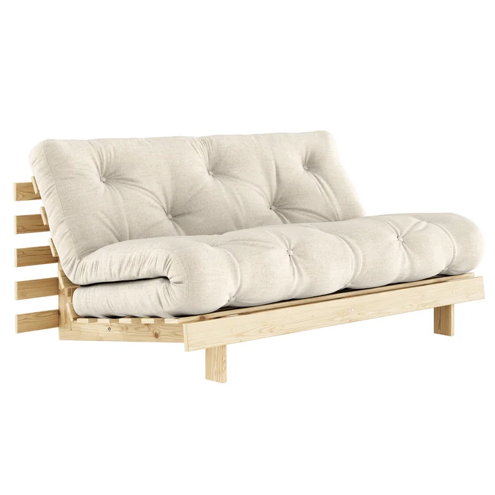 Roots Sofa bed from Karup in the version natural pine / linen (914)