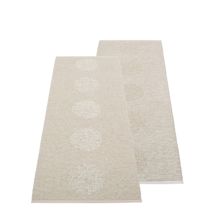 Vera Carpet 2. 0, 70 x 200 cm, linen / stone metallic by Pappelina