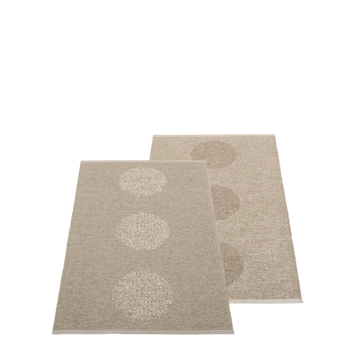 Vera Carpet 2. 0, 70 x 120 cm, dark linen / linen metallic from Pappelina
