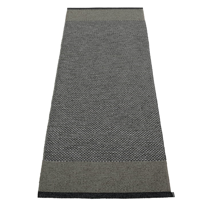 Edit Carpet, 70 x 200 cm, black / charcoal / granit metallic by Pappelina