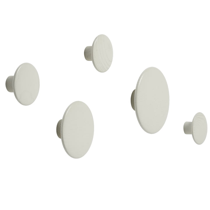 Wall hook " The Dots " set of 5, off-white from Muuto