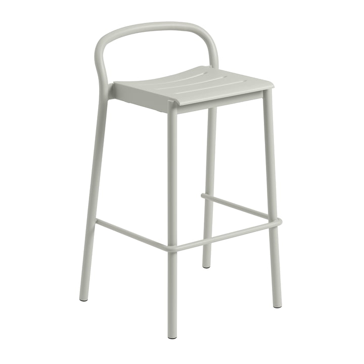Linear Steel Bar stool Outdoor, SH 75 cm, gray from Muuto