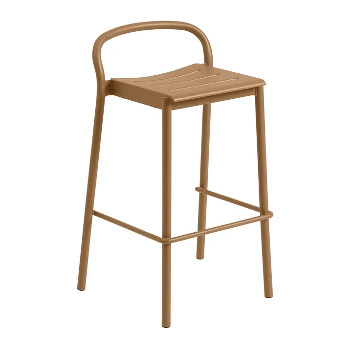 Linear Steel Bar stool outdoor, SH 75 cm, burnt orange from Muuto