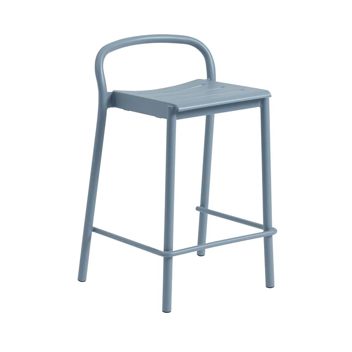 Linear Steel Bar stool outdoor, SH 65 cm, light blue from Muuto