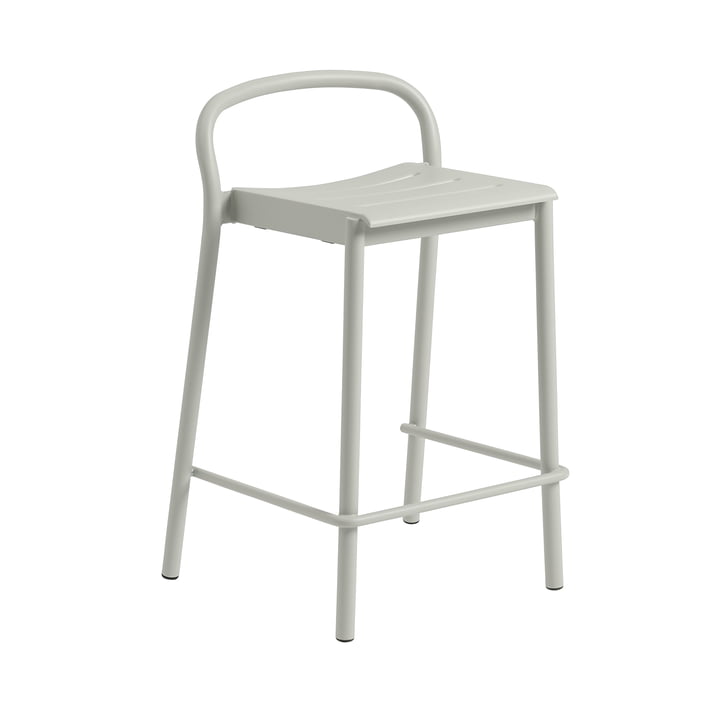 Linear Steel Bar stool outdoor, SH 65 cm, gray from Muuto