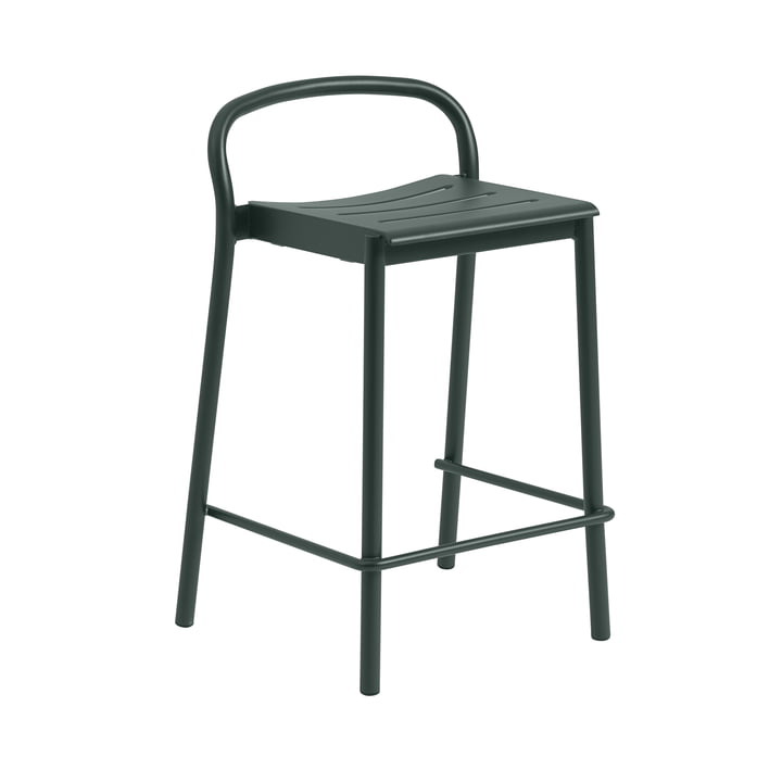 Linear Steel Bar stool outdoor, SH 65 cm, dark green from Muuto