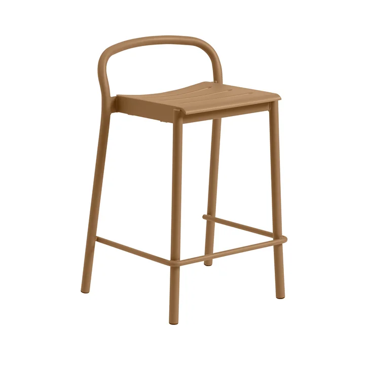 Linear Steel Bar stool outdoor, SH 65 cm, brunt orange from Muuto