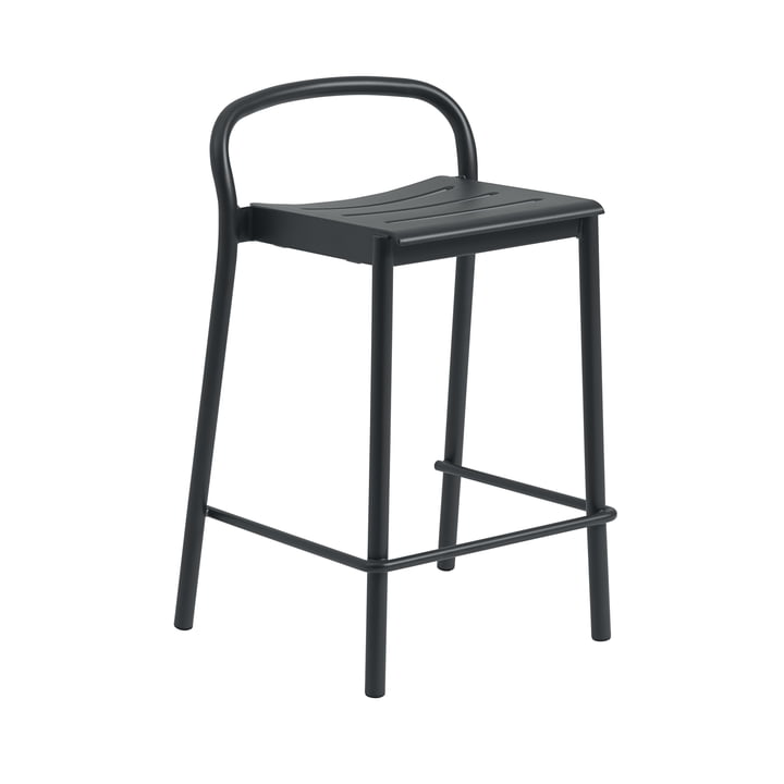 Linear Steel Bar stool outdoor, SH 65 cm, black from Muuto
