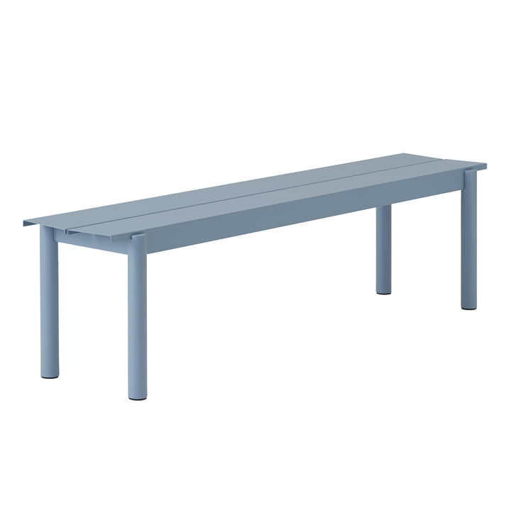 Linear Steel Bench Outdoor, 170 cm, light blue from Muuto