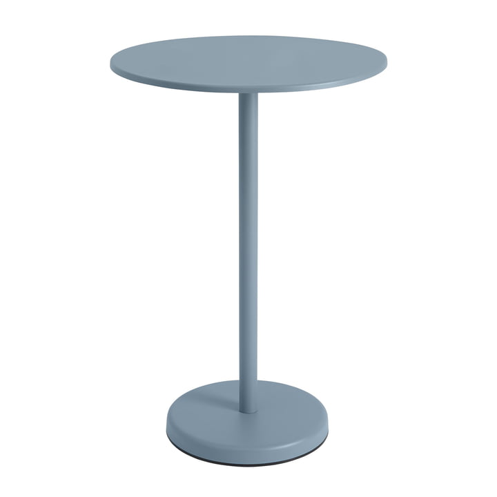 Linear Steel Bistro table outdoor, Ø 70 x H 105 cm, light blue from Muuto