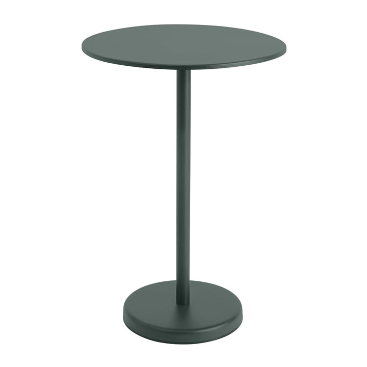 Linear Steel Bistro table outdoor, Ø 70 x H 105 cm, dark green from Muuto