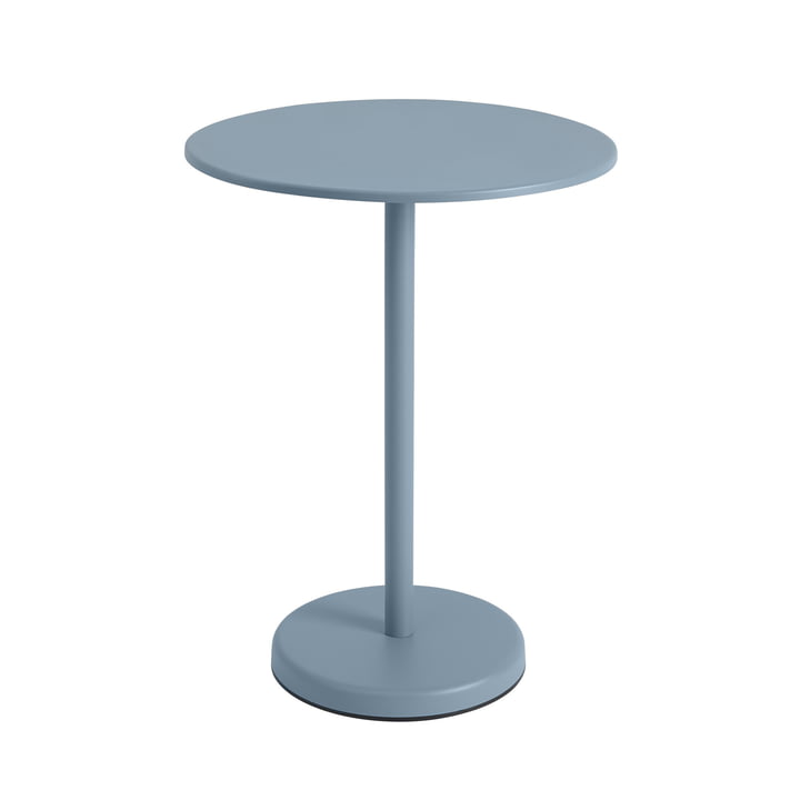 Linear Steel Bistro table outdoor, Ø 70 x H 95 cm, light blue from Muuto
