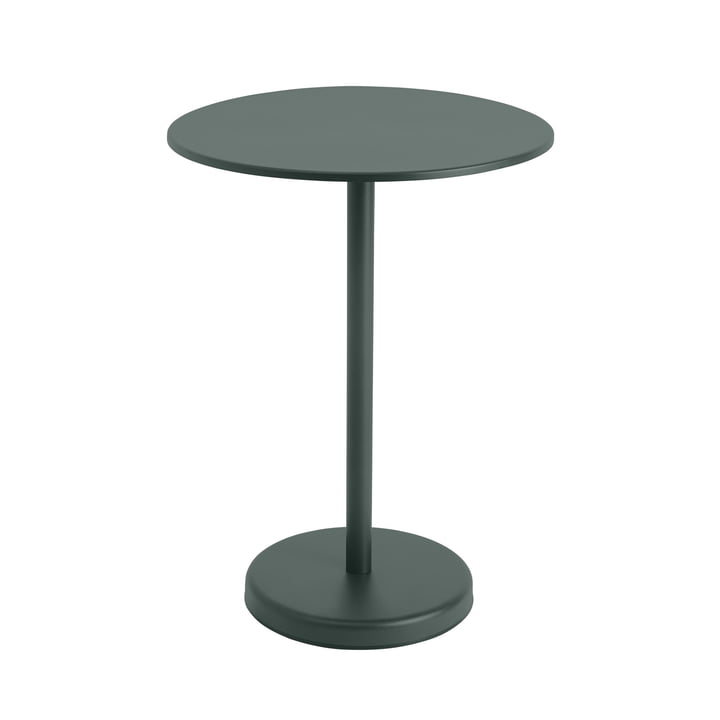 Linear Steel Bistro table outdoor, Ø 70 x H 95 cm, dark green from Muuto