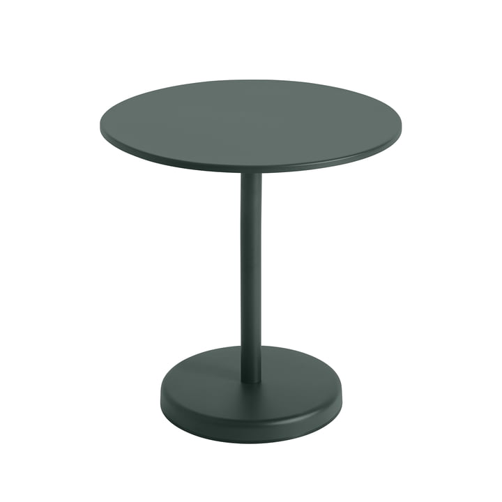 Linear Steel Bistro table outdoor, Ø 70 x H 73 cm, dark green from Muuto