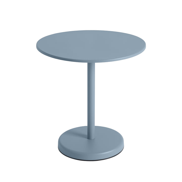 Linear Steel Bistro table outdoor, Ø 70 x H 73 cm, light blue from Muuto