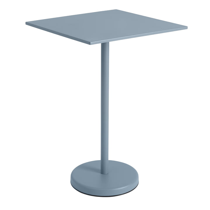 Linear Steel Bistro table outdoor, h 105 cm, light blue from Muuto